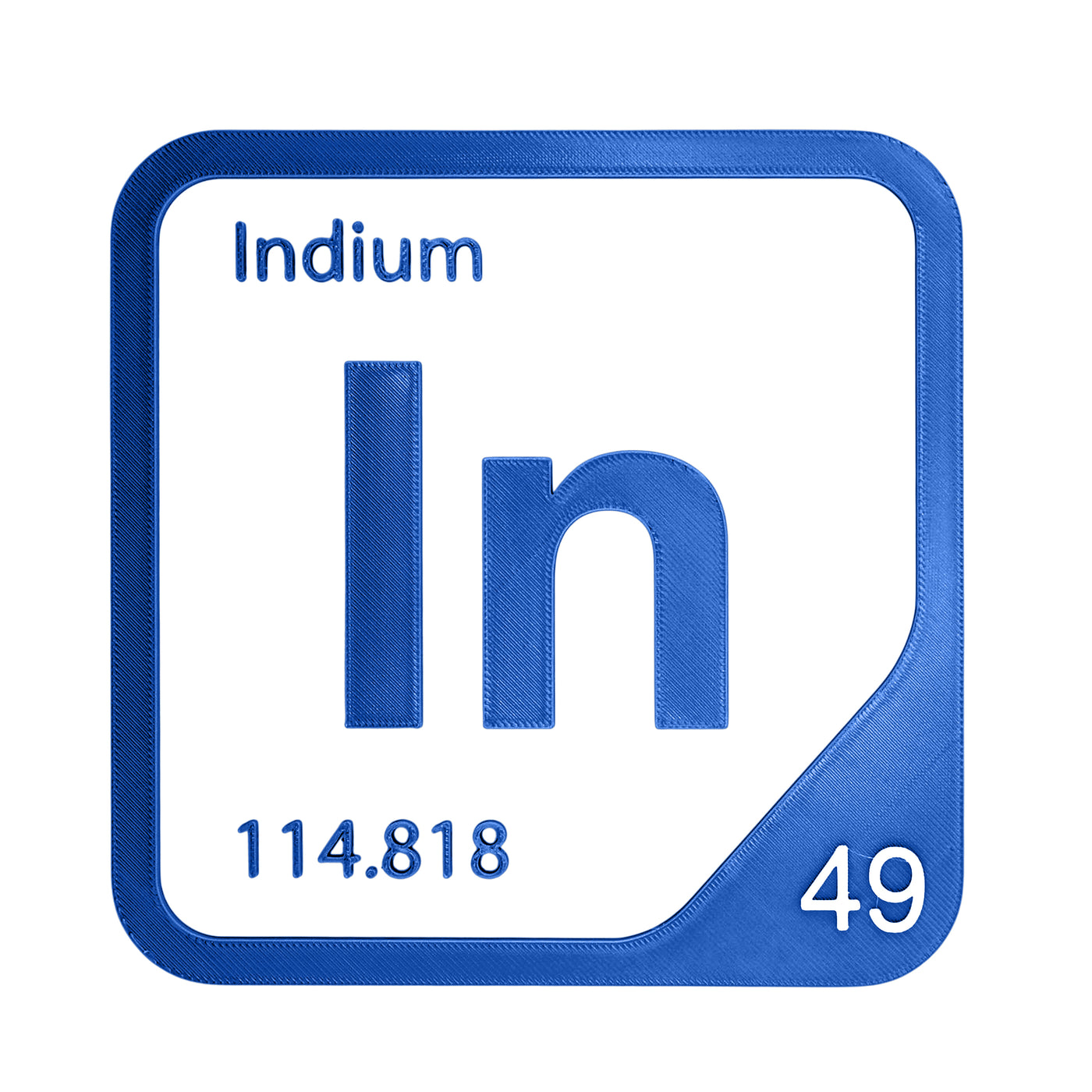 Indium periodic table Elemental Tile in Blue