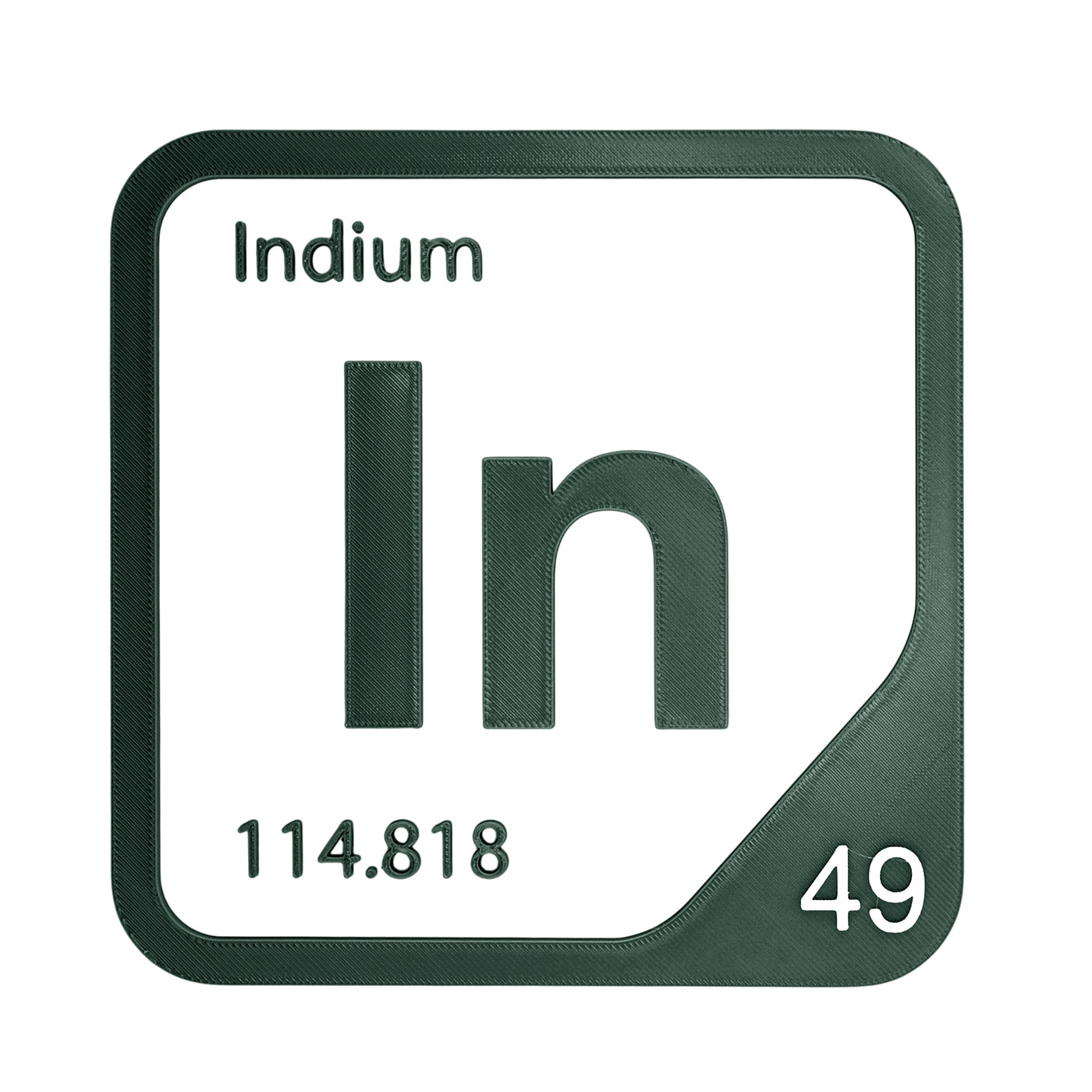 Indium periodic table Elemental Tile in Forest Green
