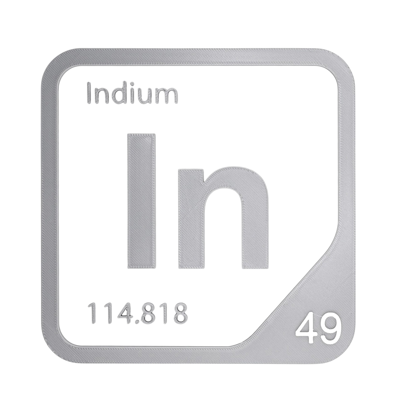 Indium periodic table Elemental Tile in Gray