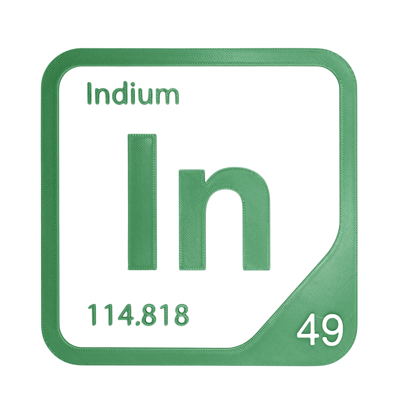 Indium periodic table Elemental Tile in Green
