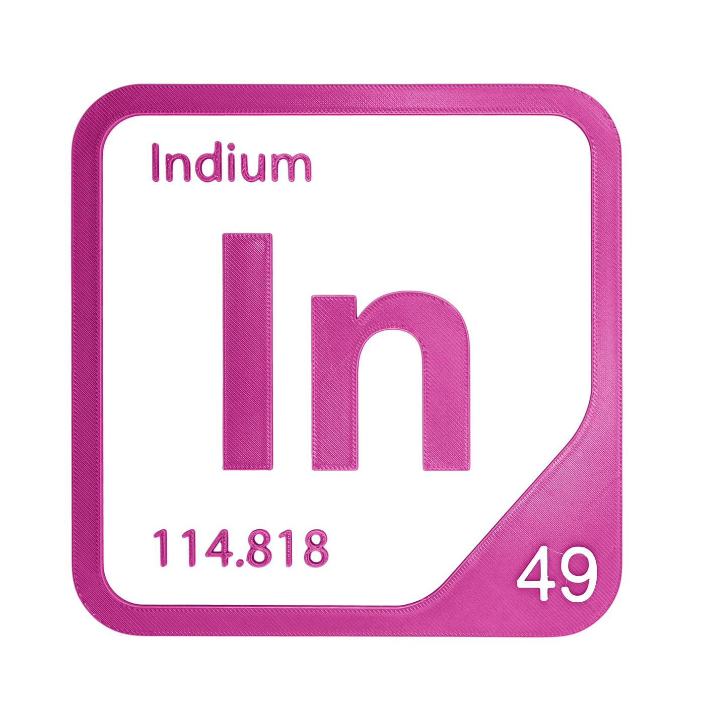 Indium periodic table Elemental Tile in Magenta