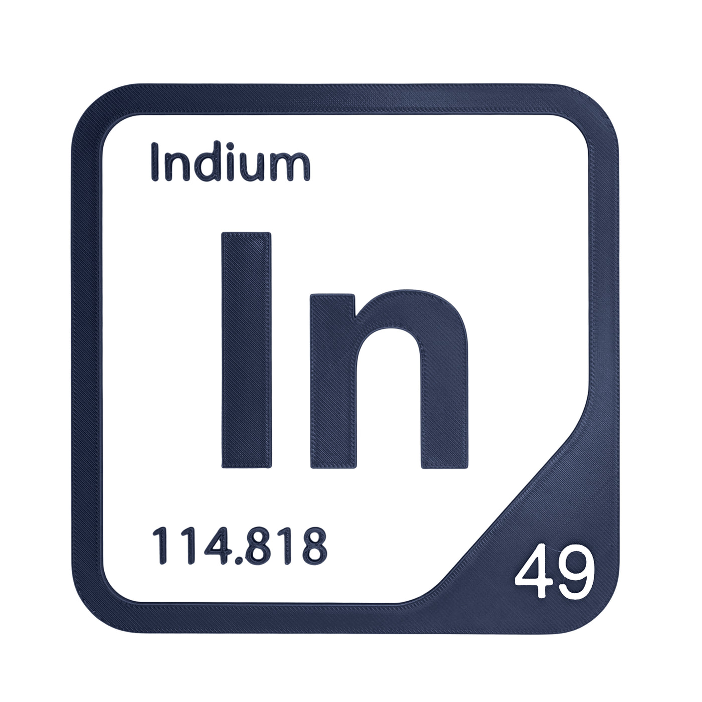 Indium periodic table Elemental Tile in Navy Blue