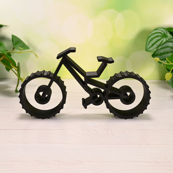 Downhill Mountain Bike Sculpture, Minimalist Line Art Rider, MTB Silhouette Home Decor, Modern Hobbies and Desk Line Art