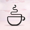 Minimalist Hot Coffee Cup Line Art Decor, Coffee Art Sculpture, Home Office Decor, 3D Printed Decor, Abstract Decor