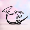 Surfer Catching a Wave Figure, 3D Printed Line Art, Surfer Sculpture, Water Sports Gift Idea, Surf Decorations, Surfing Gift Surfer