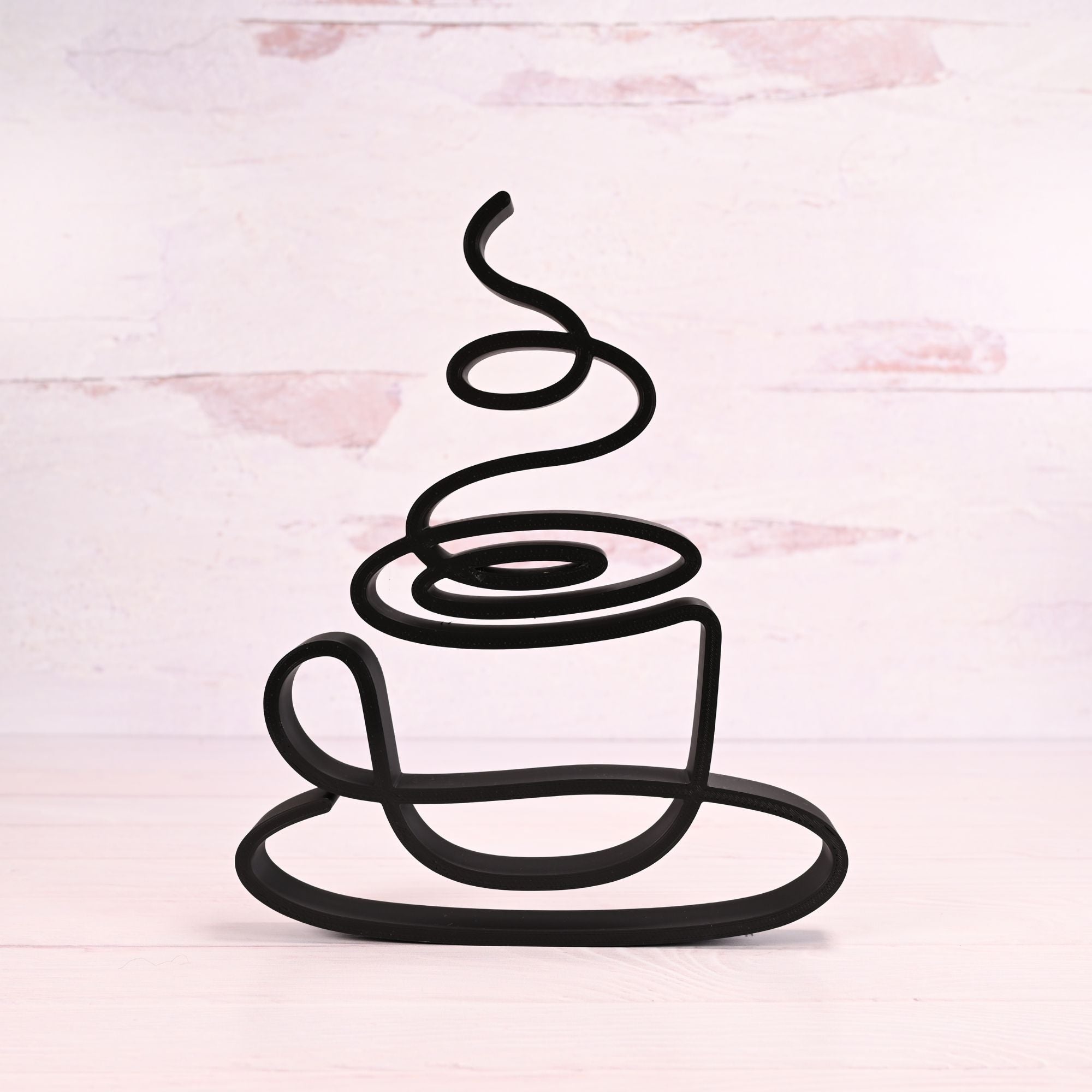 Minimalist Abstract Coffee Cup Line Art Decor, Coffee Art Sculpture, Home Office Decor, 3D Printed Decor, Abstract Decor