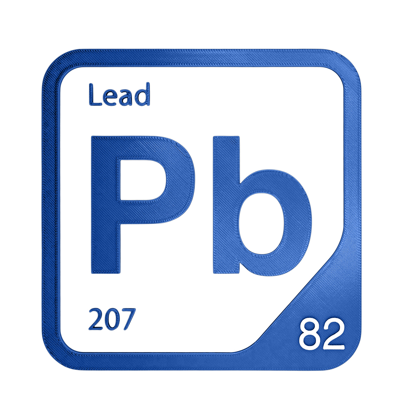 Lead periodic table Elemental Tile in Blue