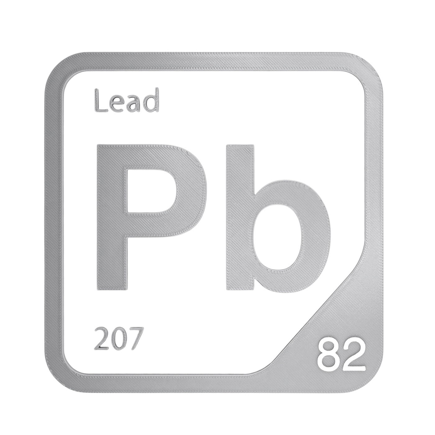 Lead periodic table Elemental Tile in Gray