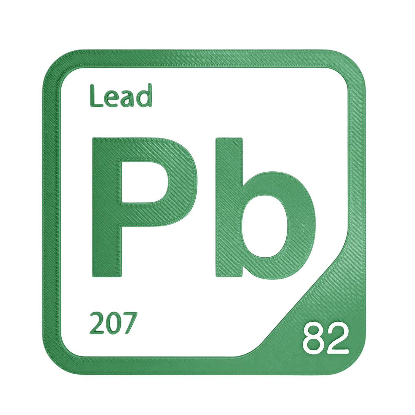 Lead periodic table Elemental Tile in Green
