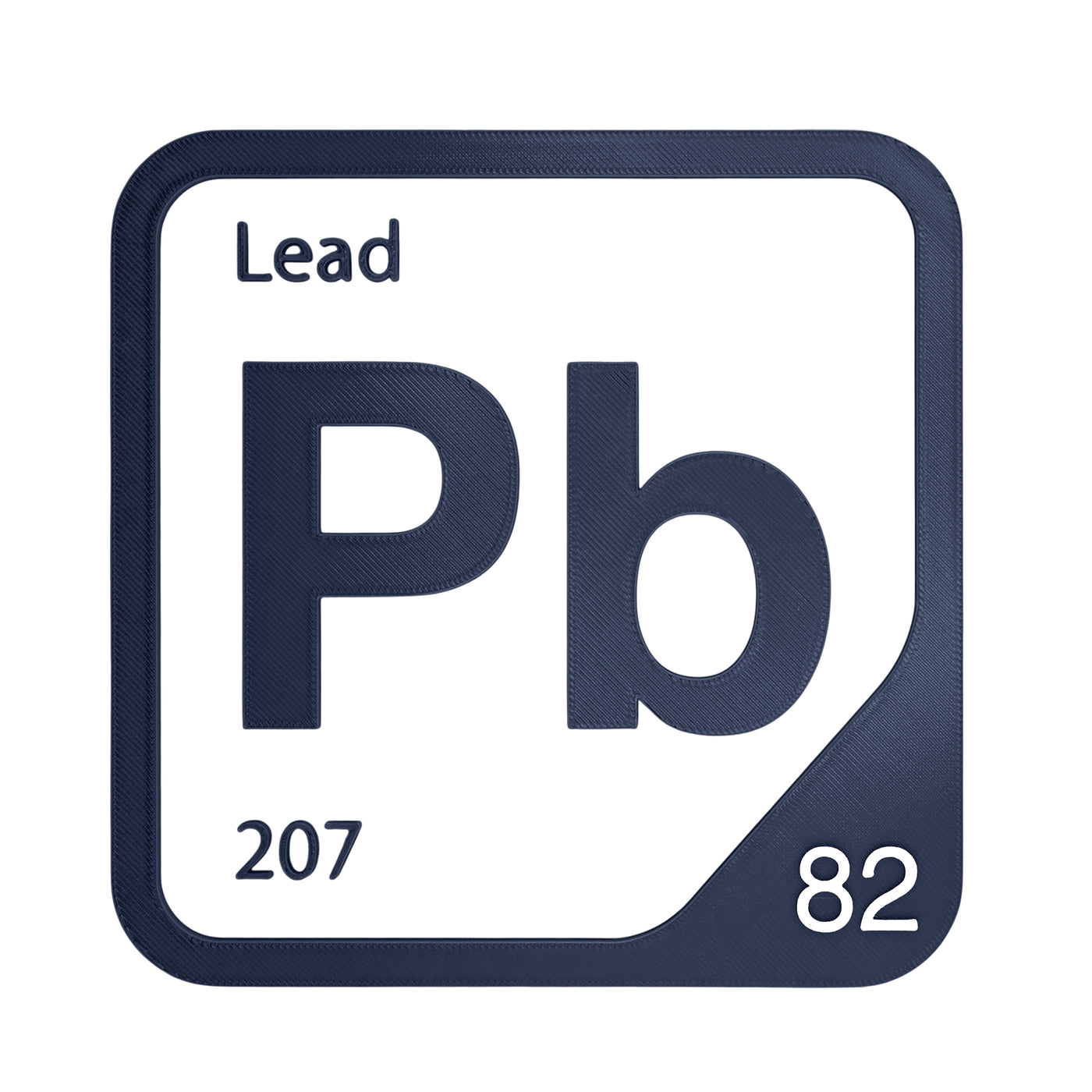 Lead periodic table Elemental Tile in Navy Blue