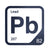 Lead periodic table Elemental Tile in Navy Blue