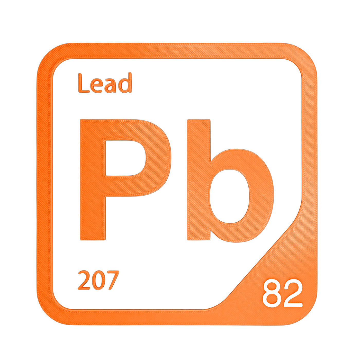 Lead periodic table Elemental Tile in Orange