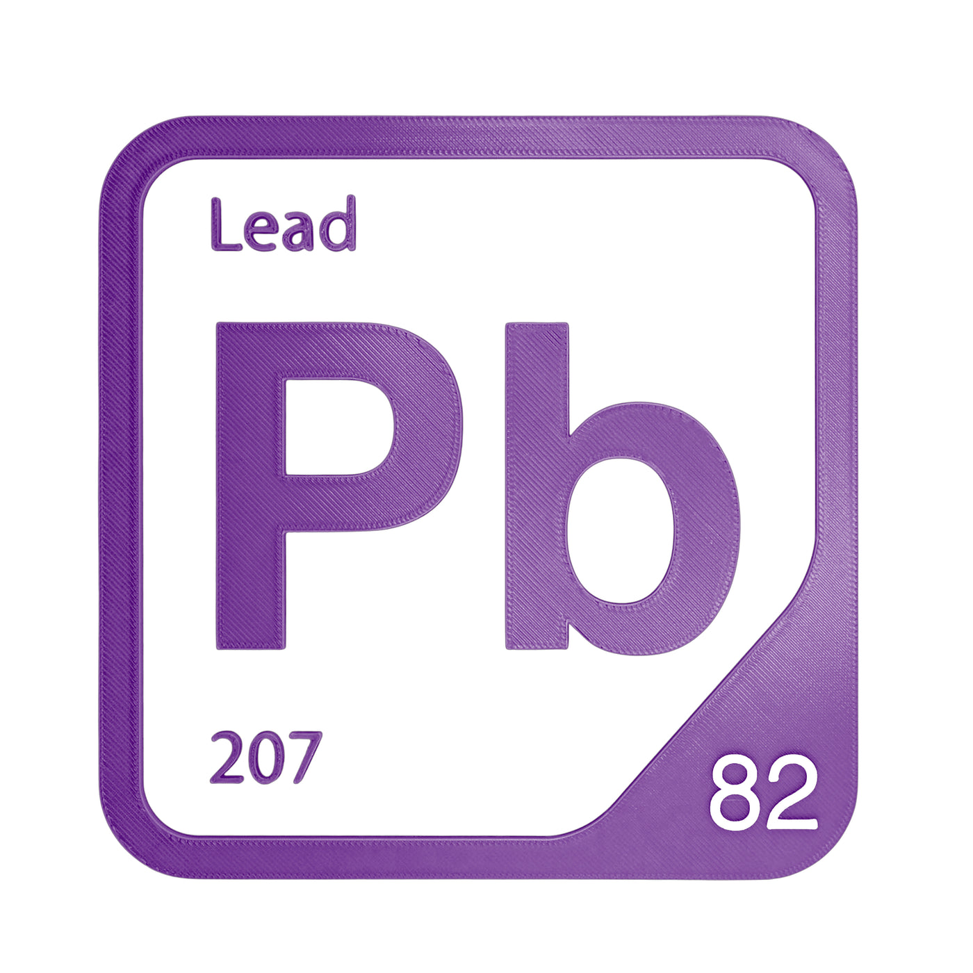 Lead periodic table Elemental Tile in Purple