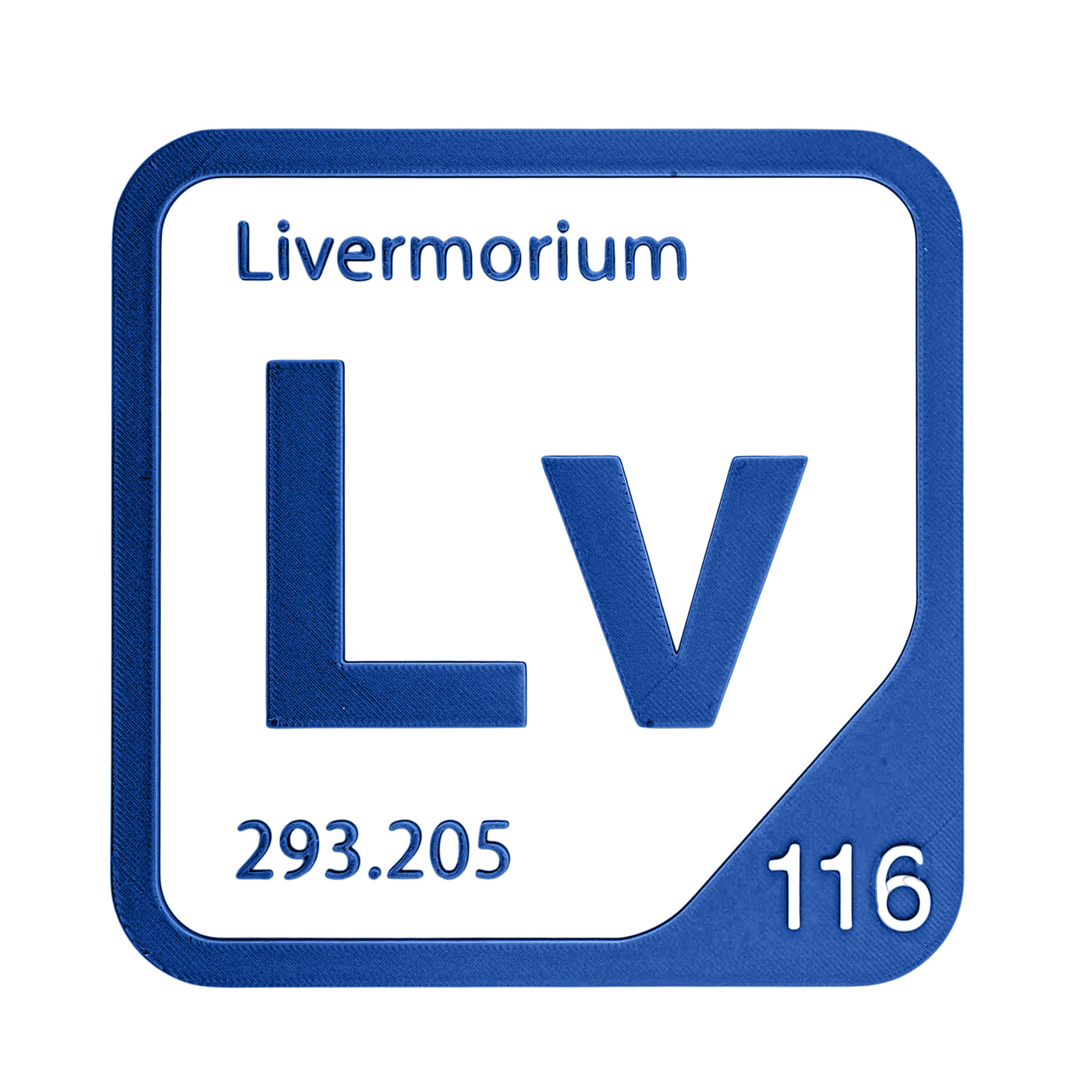 Livermorium periodic table Elemental Tile in Blue
