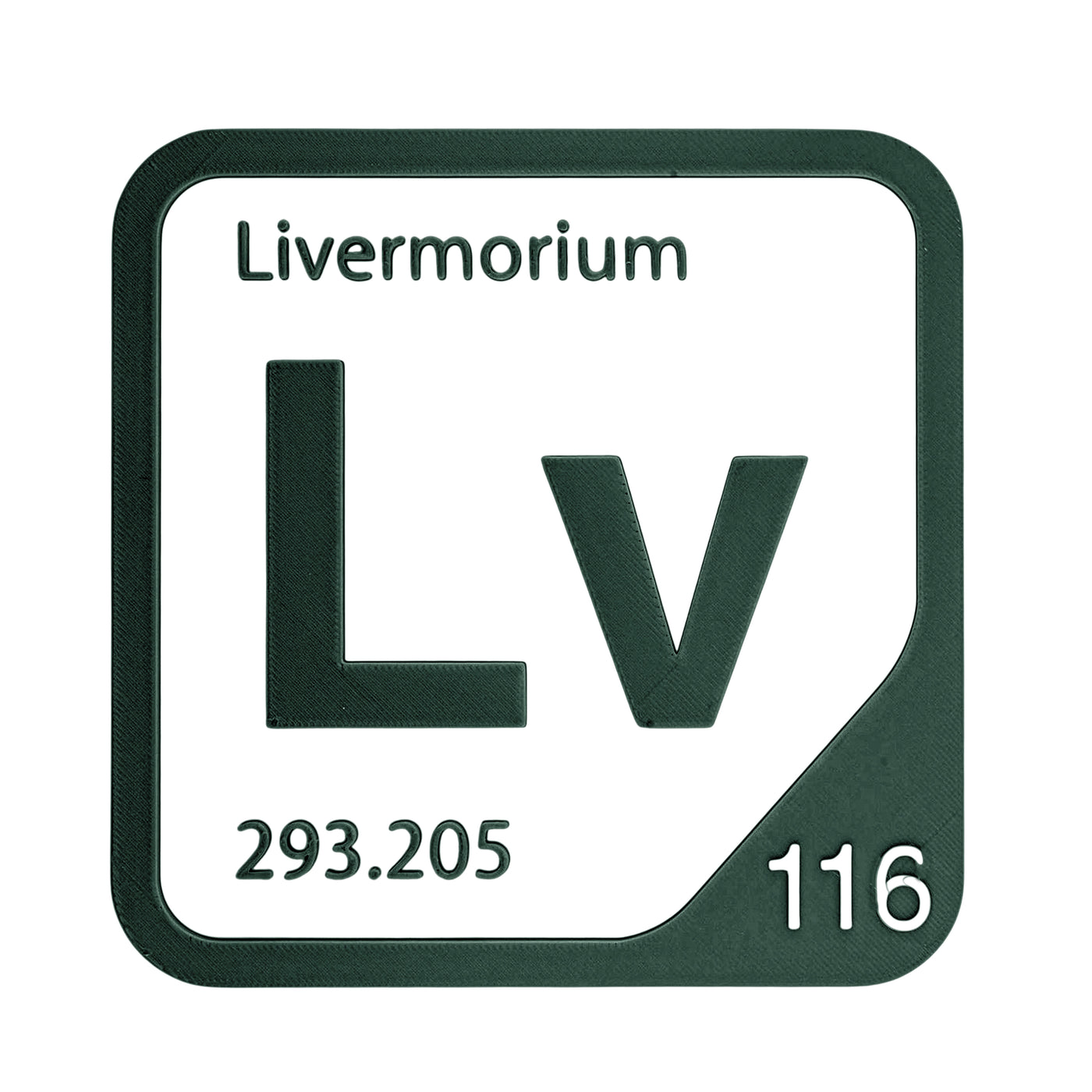 Livermorium periodic table Elemental Tile in Forest Green