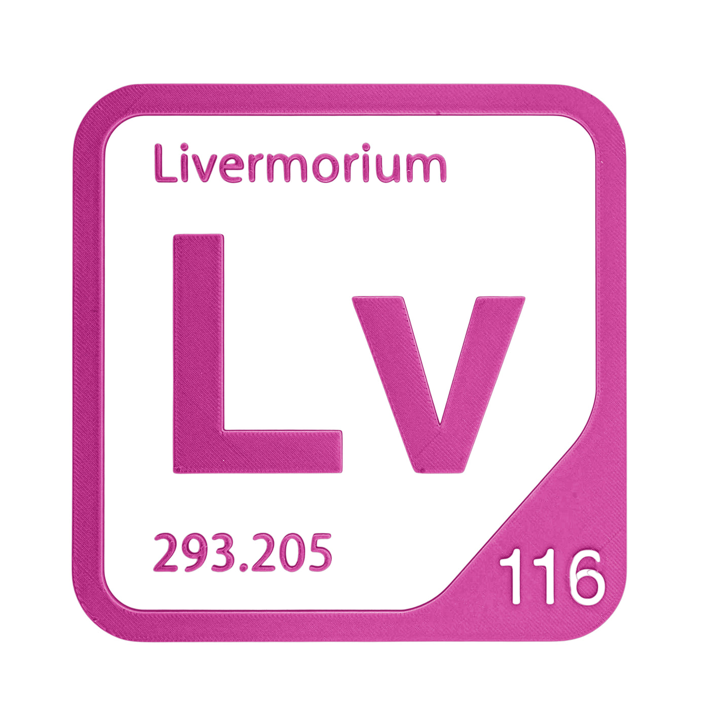 Livermorium periodic table Elemental Tile in Magenta