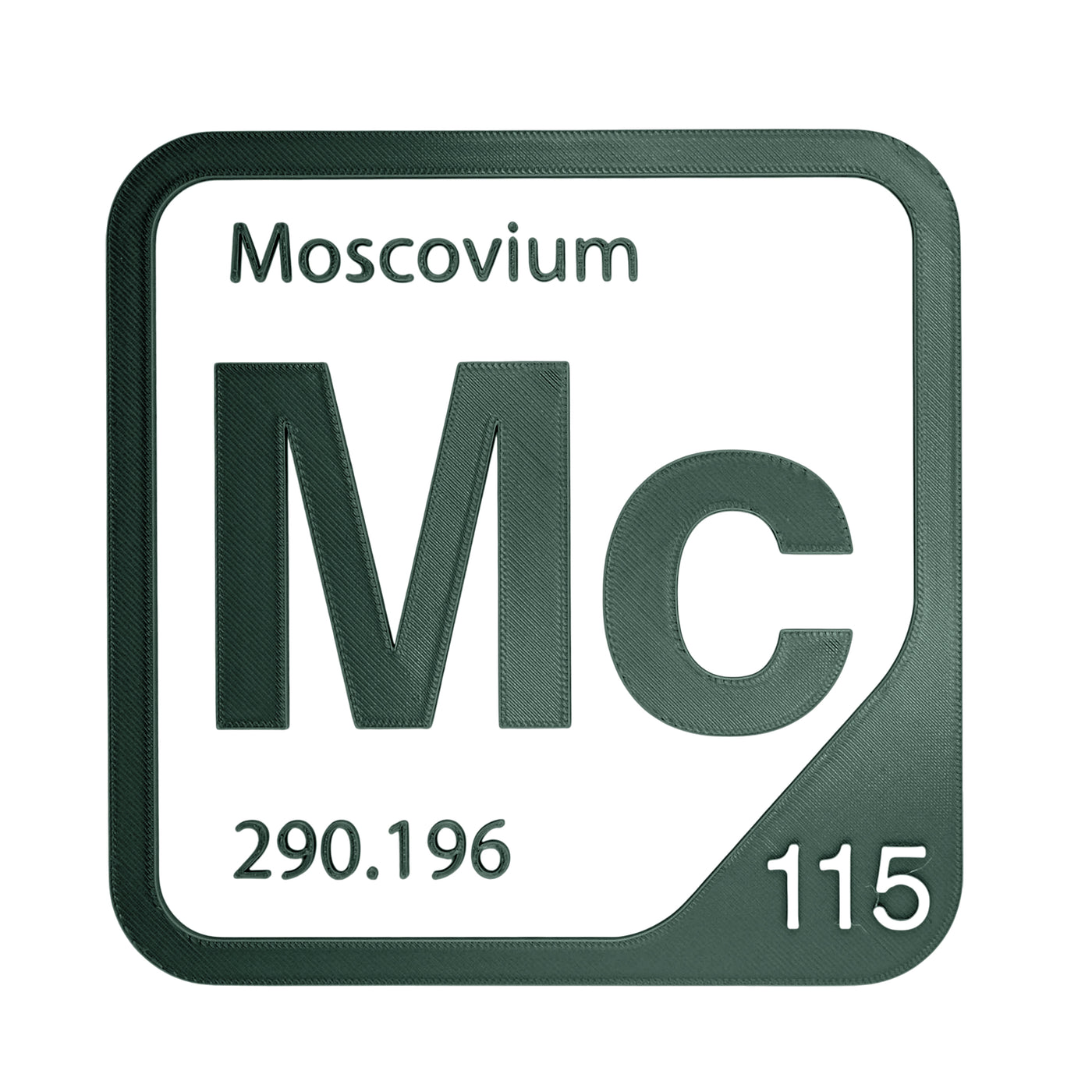 Moscovium periodic table Elemental Tile in Forest Green