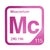 Moscovium periodic table Elemental Tile in Magenta