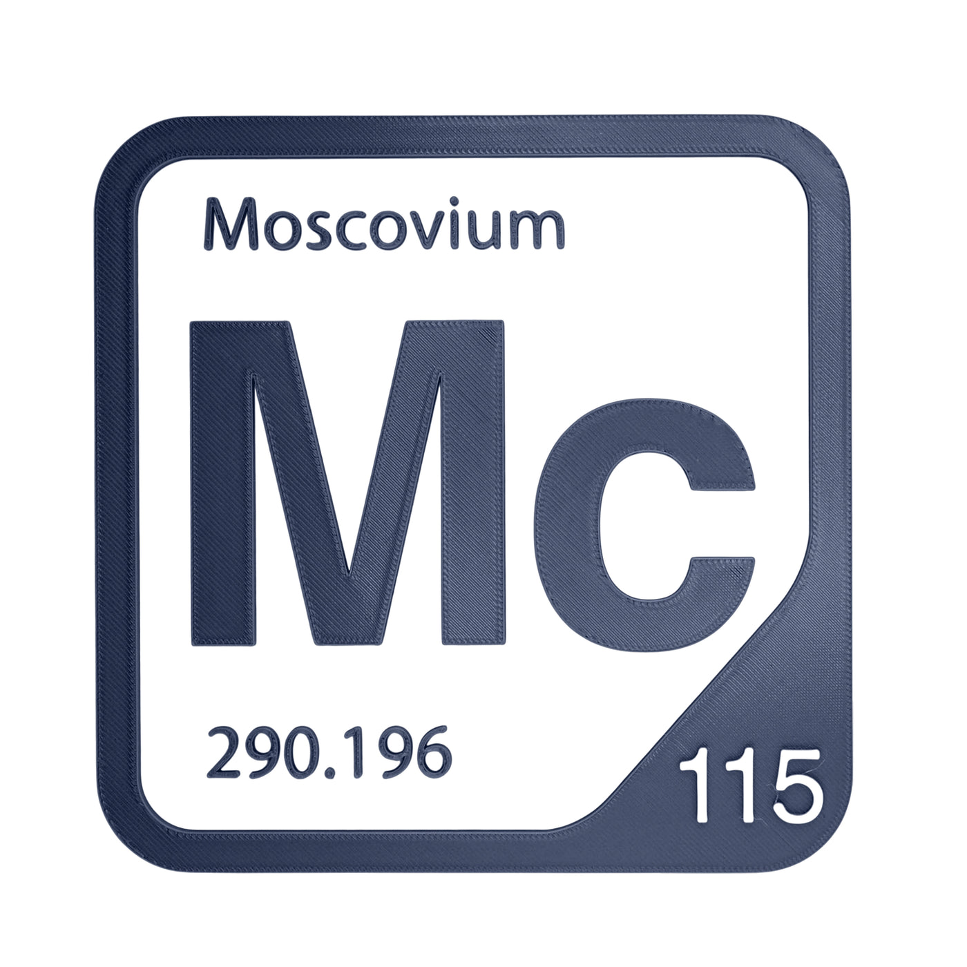 Moscovium periodic table Elemental Tile in Navy Blue