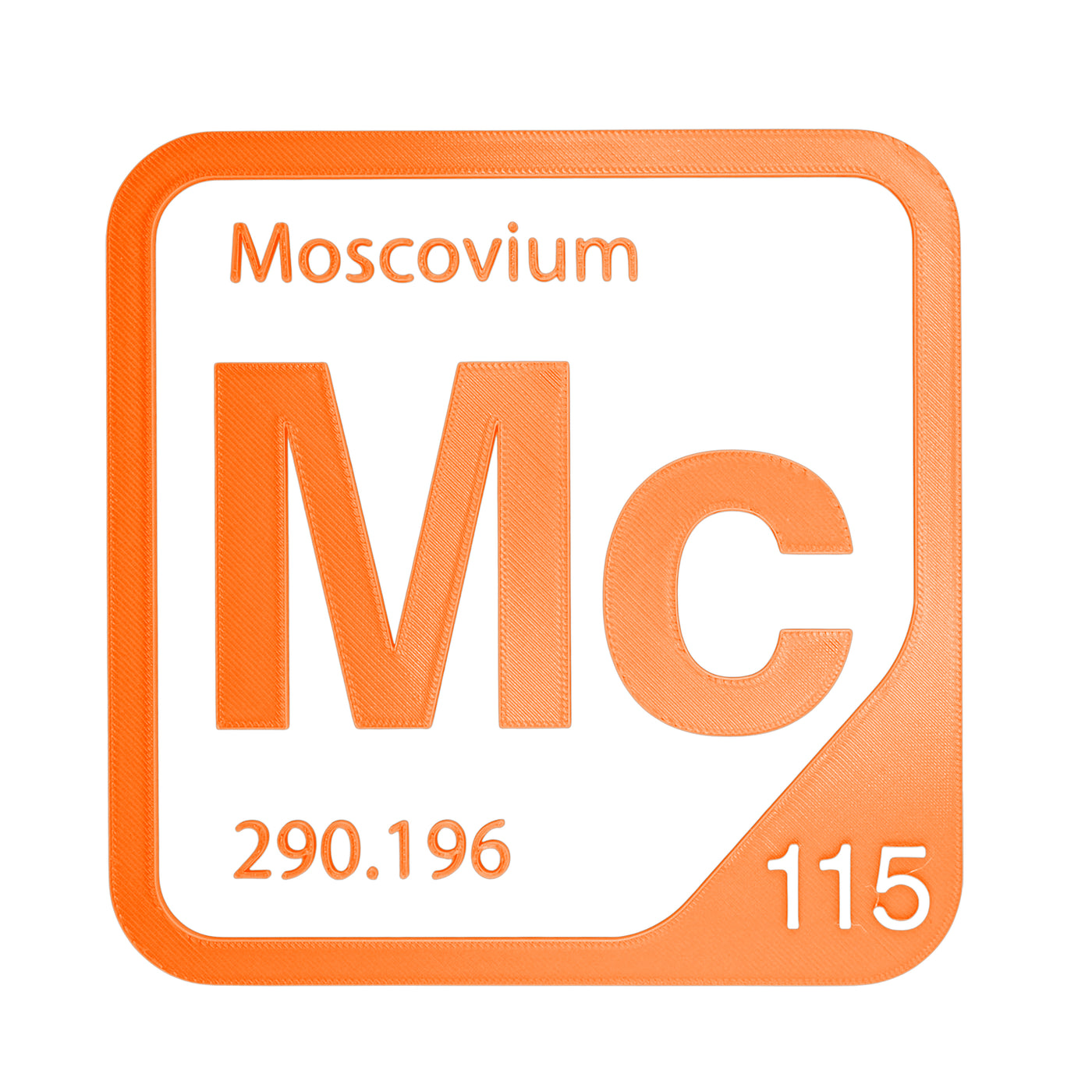 Moscovium periodic table Elemental Tile in Orange