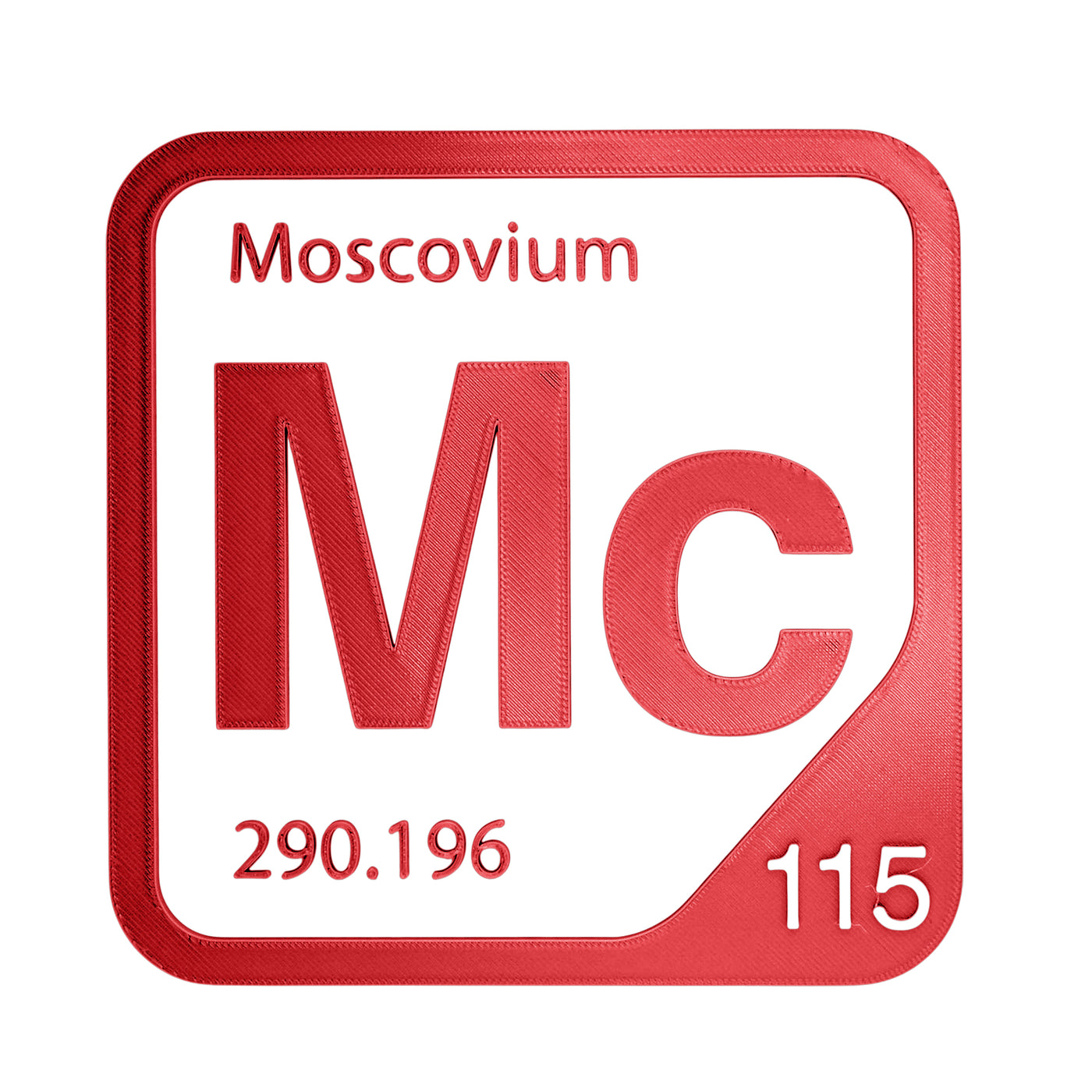 Moscovium periodic table Elemental Tile in Red