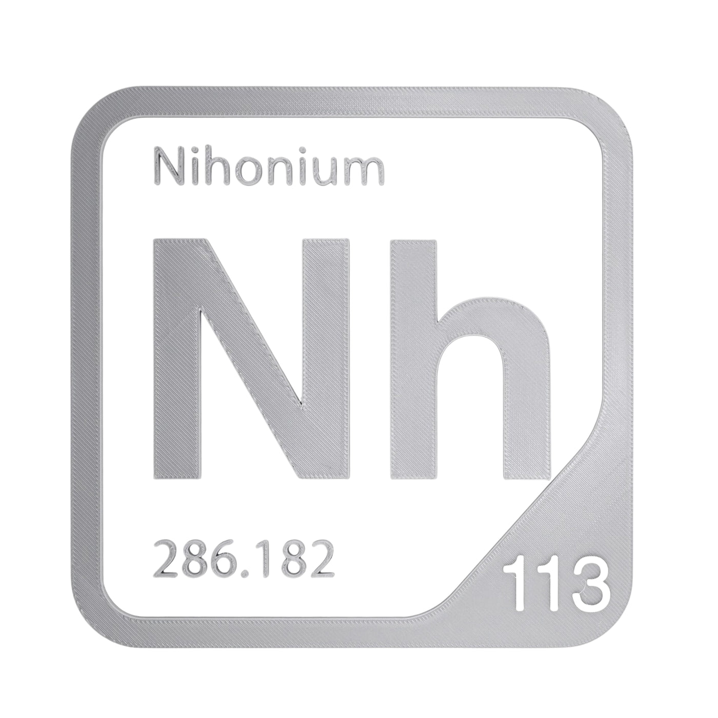 Nihonium periodic table Elemental Tile in Gray