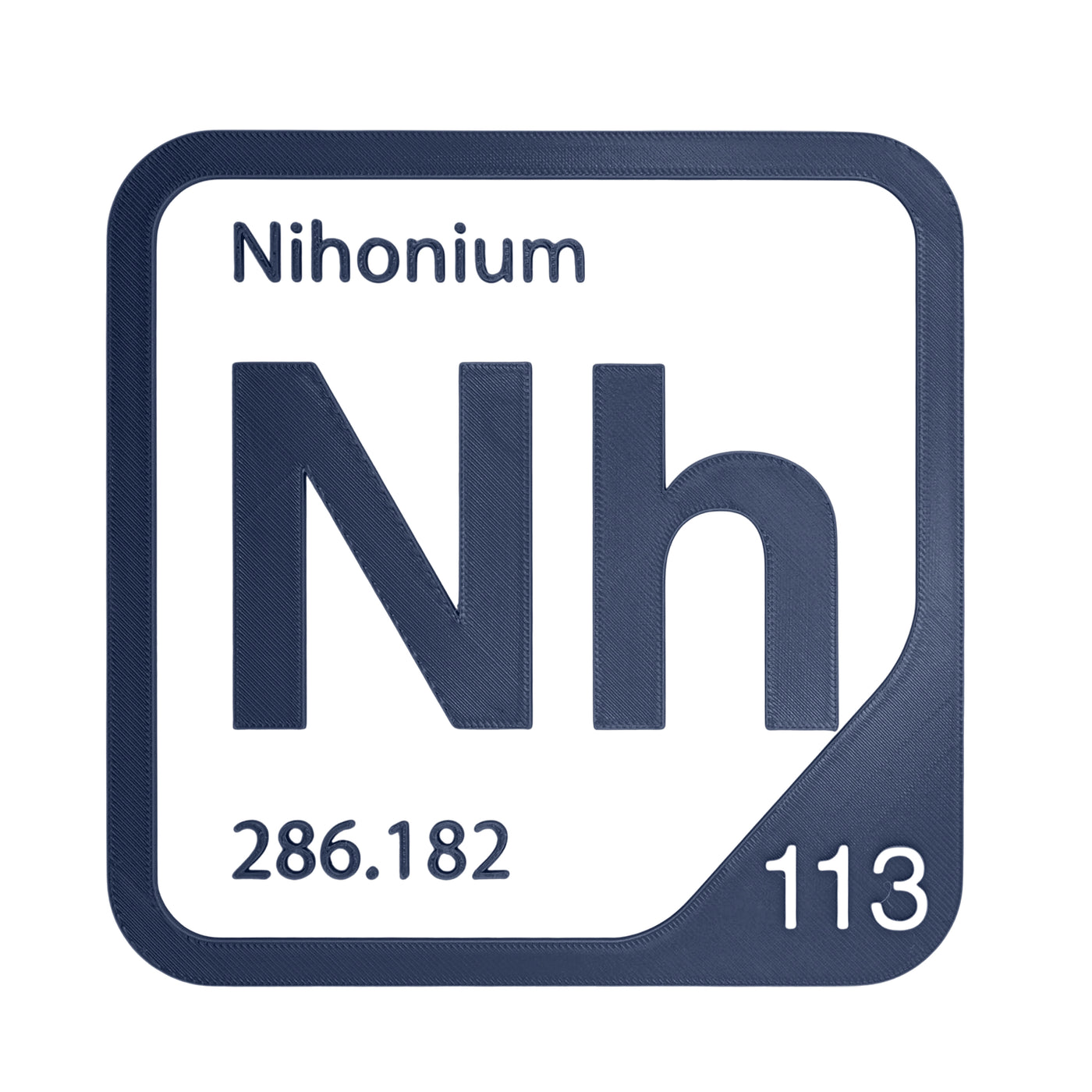 Nihonium periodic table Elemental Tile in Navy Blue