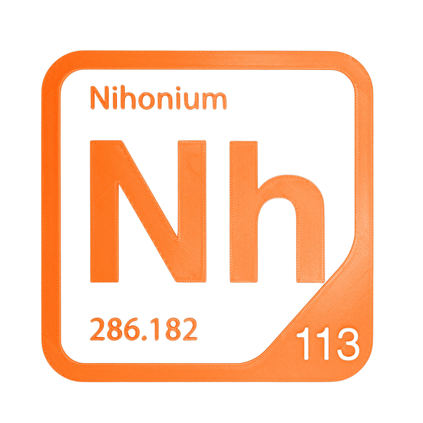 Nihonium periodic table Elemental Tile in Orange