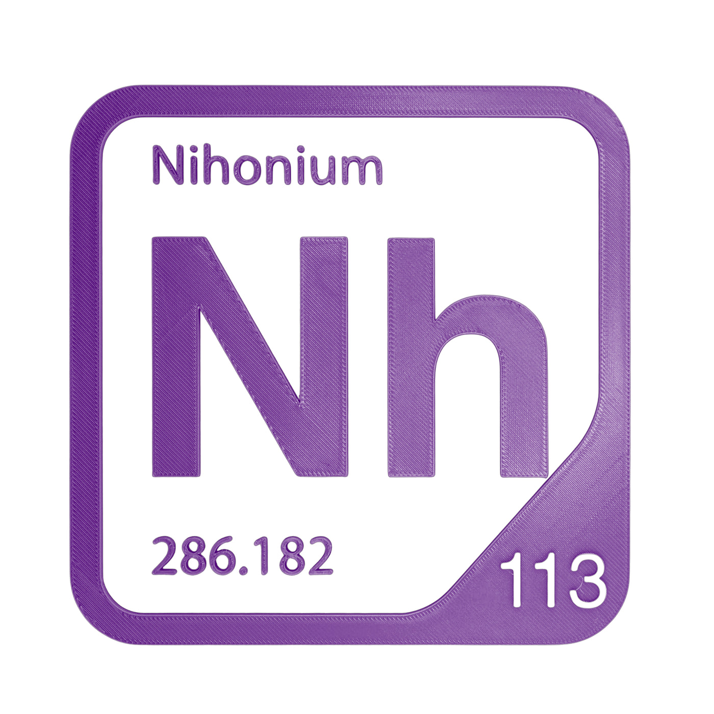 Nihonium periodic table Elemental Tile in Purple