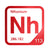Nihonium periodic table Elemental Tile in Red