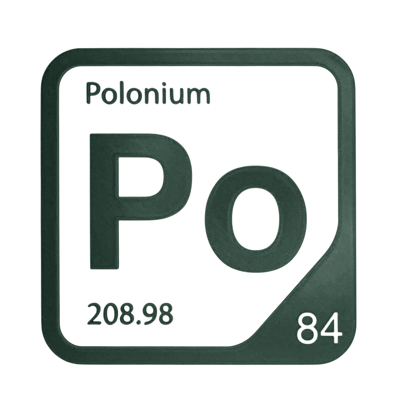 Polonium periodic table Elemental Tile in Forest Green