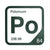 Polonium periodic table Elemental Tile in Forest Green