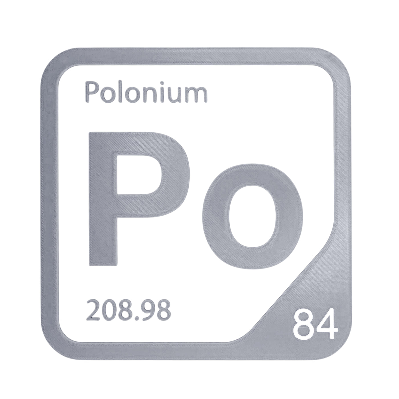 Polonium periodic table Elemental Tile in Gray