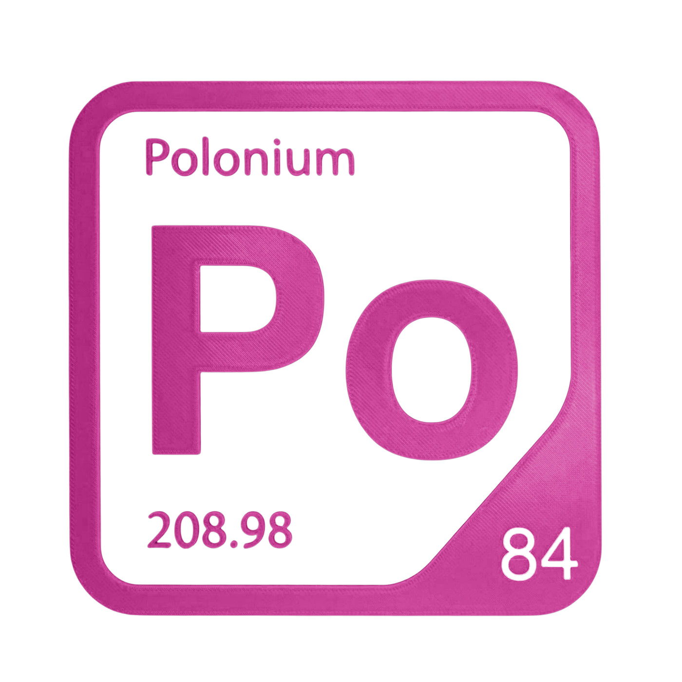 Polonium periodic table Elemental Tile in Magenta