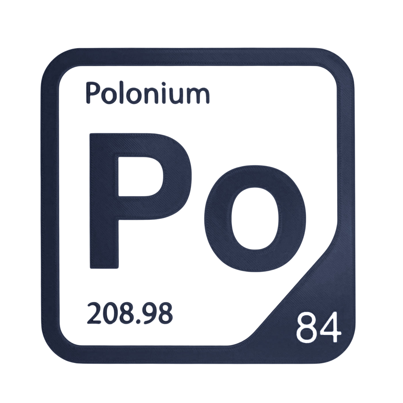 Polonium periodic table Elemental Tile in Navy Blue