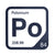 Polonium periodic table Elemental Tile in Navy Blue