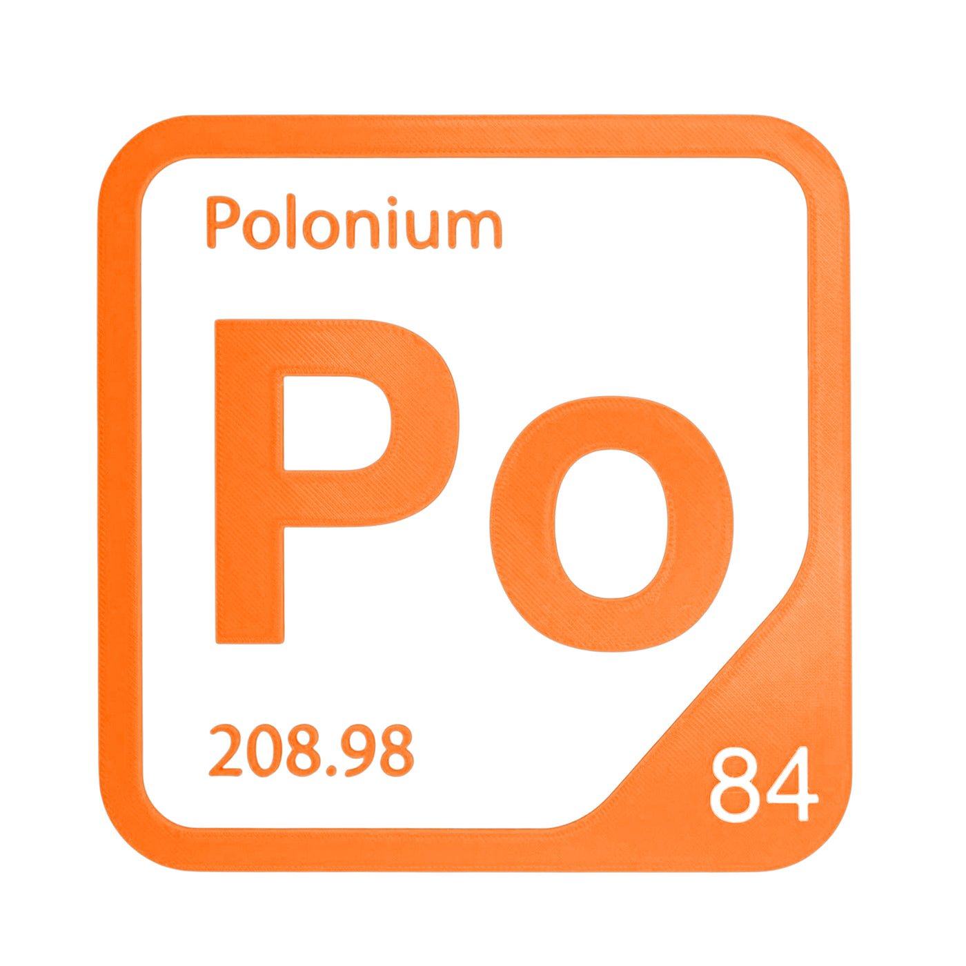 Polonium periodic table Elemental Tile in Orange