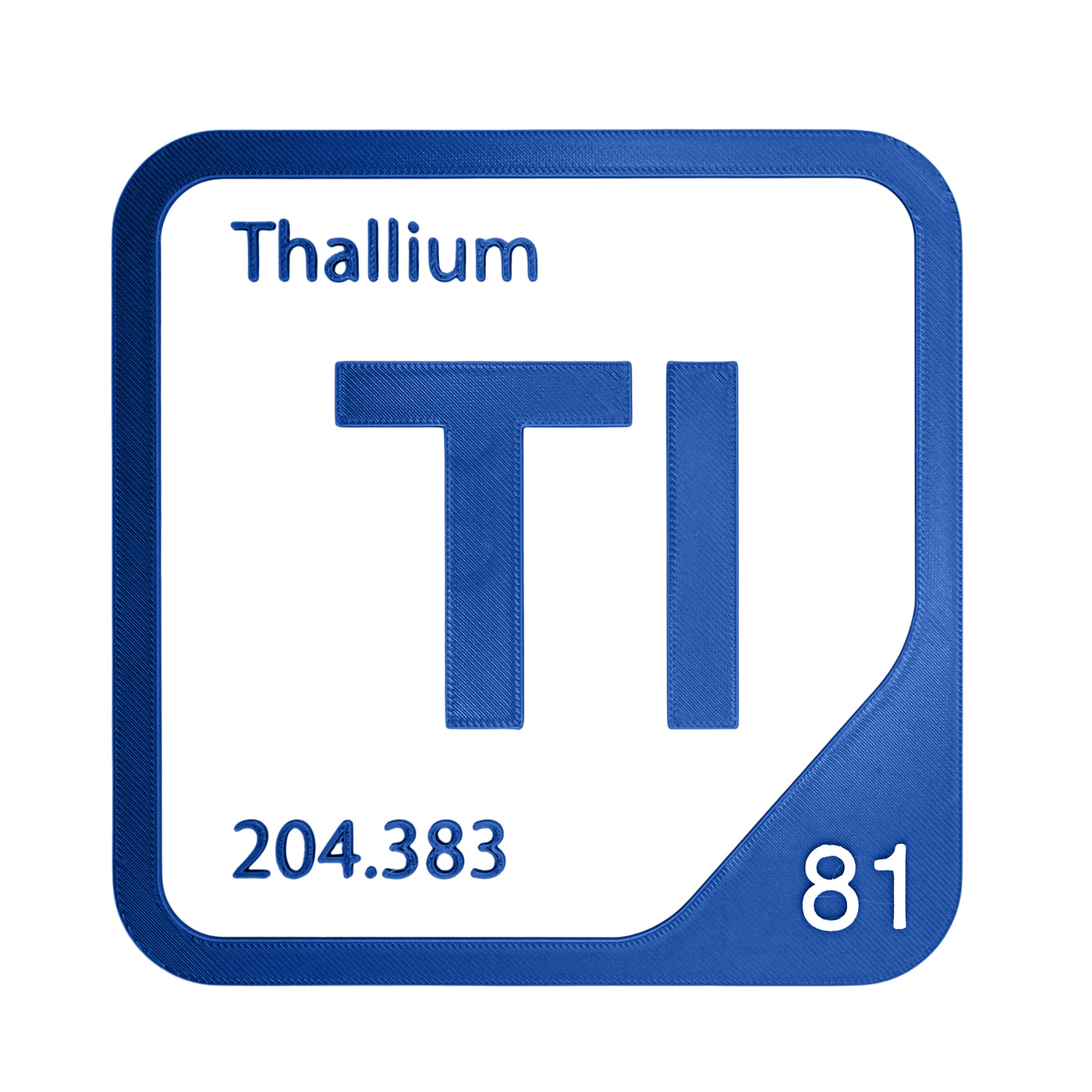 Thallium periodic table Elemental Tile in Blue