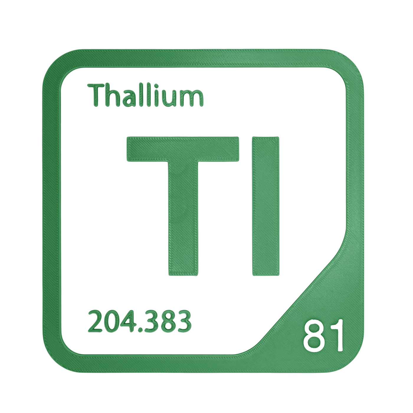 Thallium periodic table Elemental Tile in Green