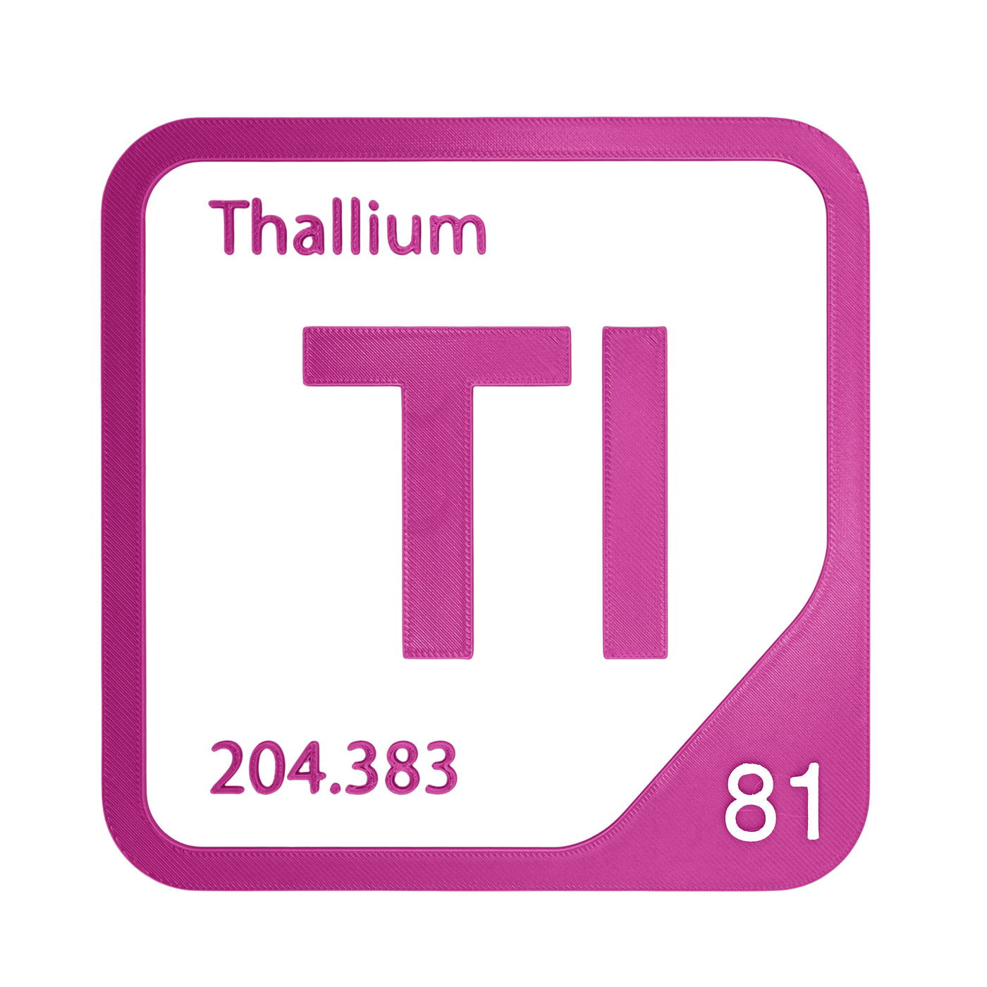 Thallium periodic table Elemental Tile in Magenta