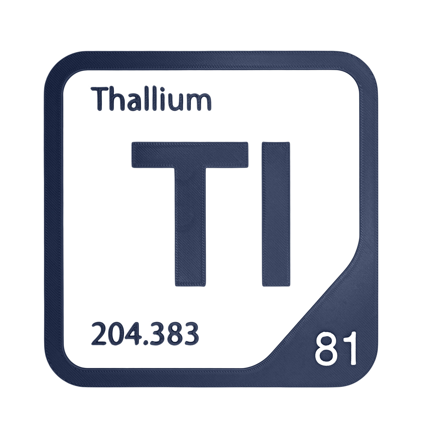 Thallium periodic table Elemental Tile in Navy Blue