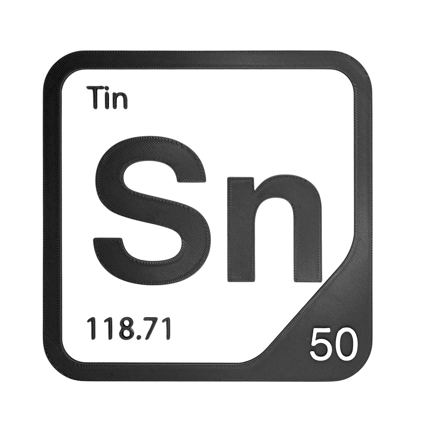 Tin periodic table Elemental Tile in Black