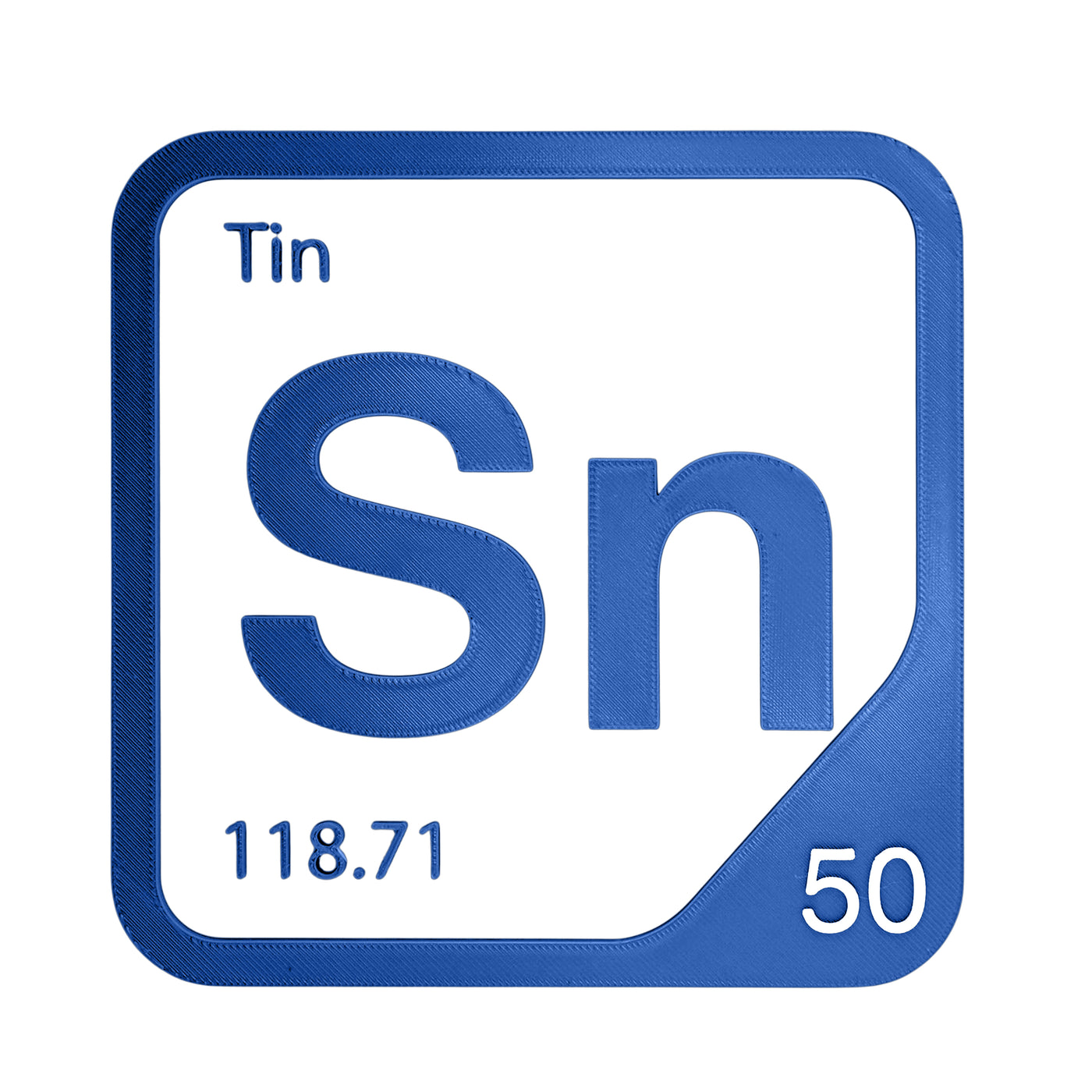 Tin periodic table Elemental Tile in Blue