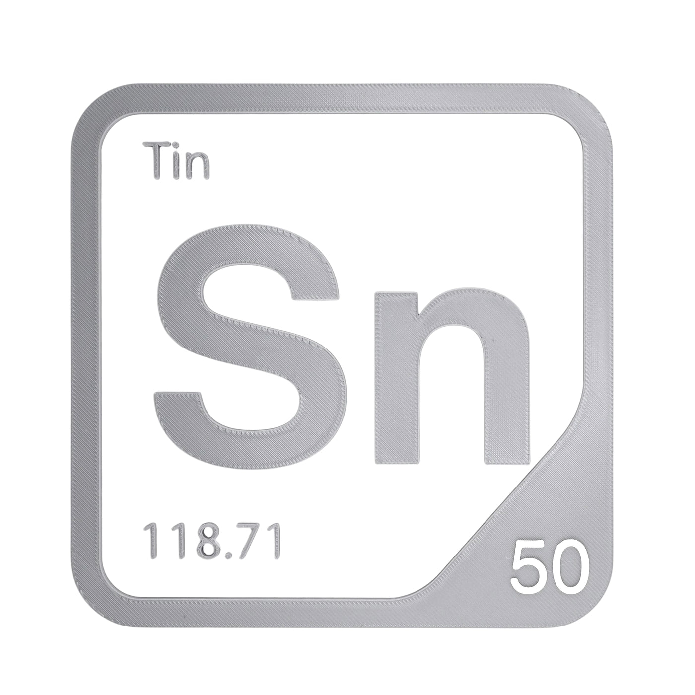 Tin periodic table Elemental Tile in Gray