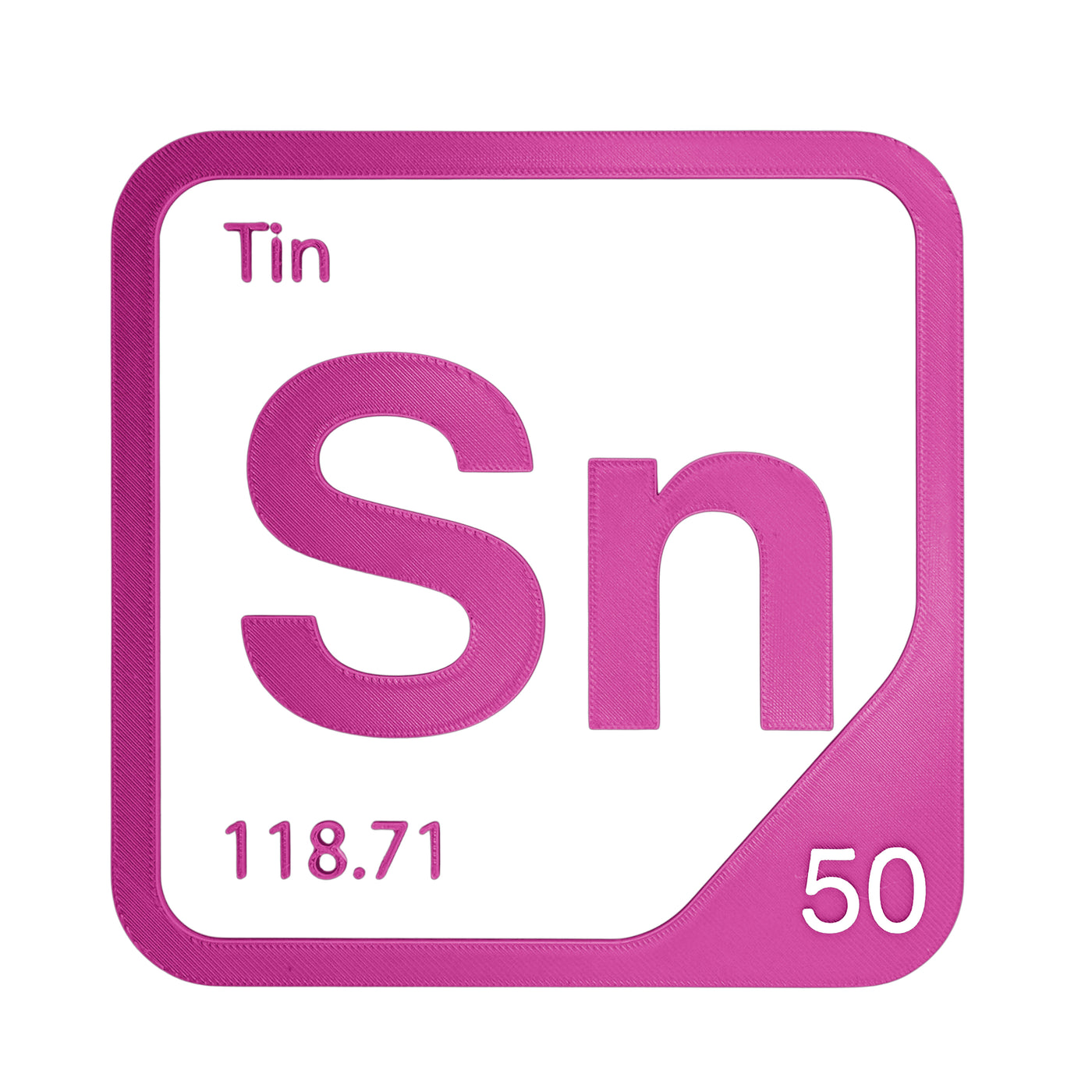 Tin periodic table Elemental Tile in Magenta