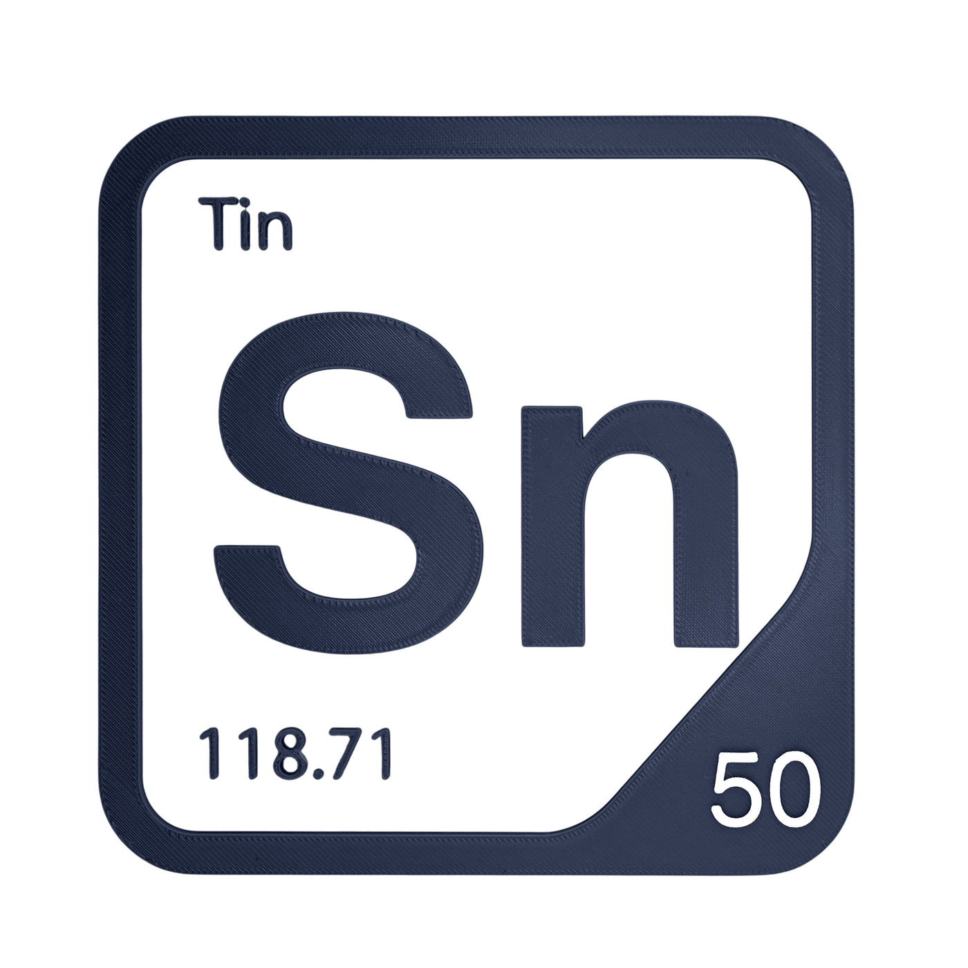 Tin periodic table Elemental Tile in Navy Blue