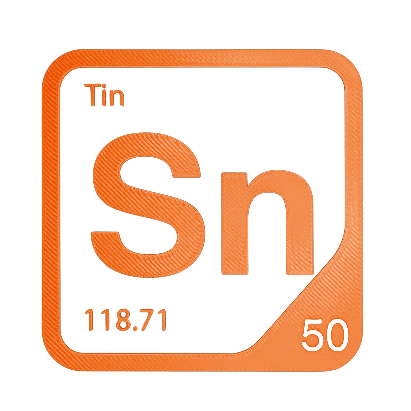 Tin periodic table Elemental Tile in Orange