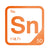 Tin periodic table Elemental Tile in Orange