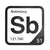 Antimony periodic table Elemental Tile in Black
