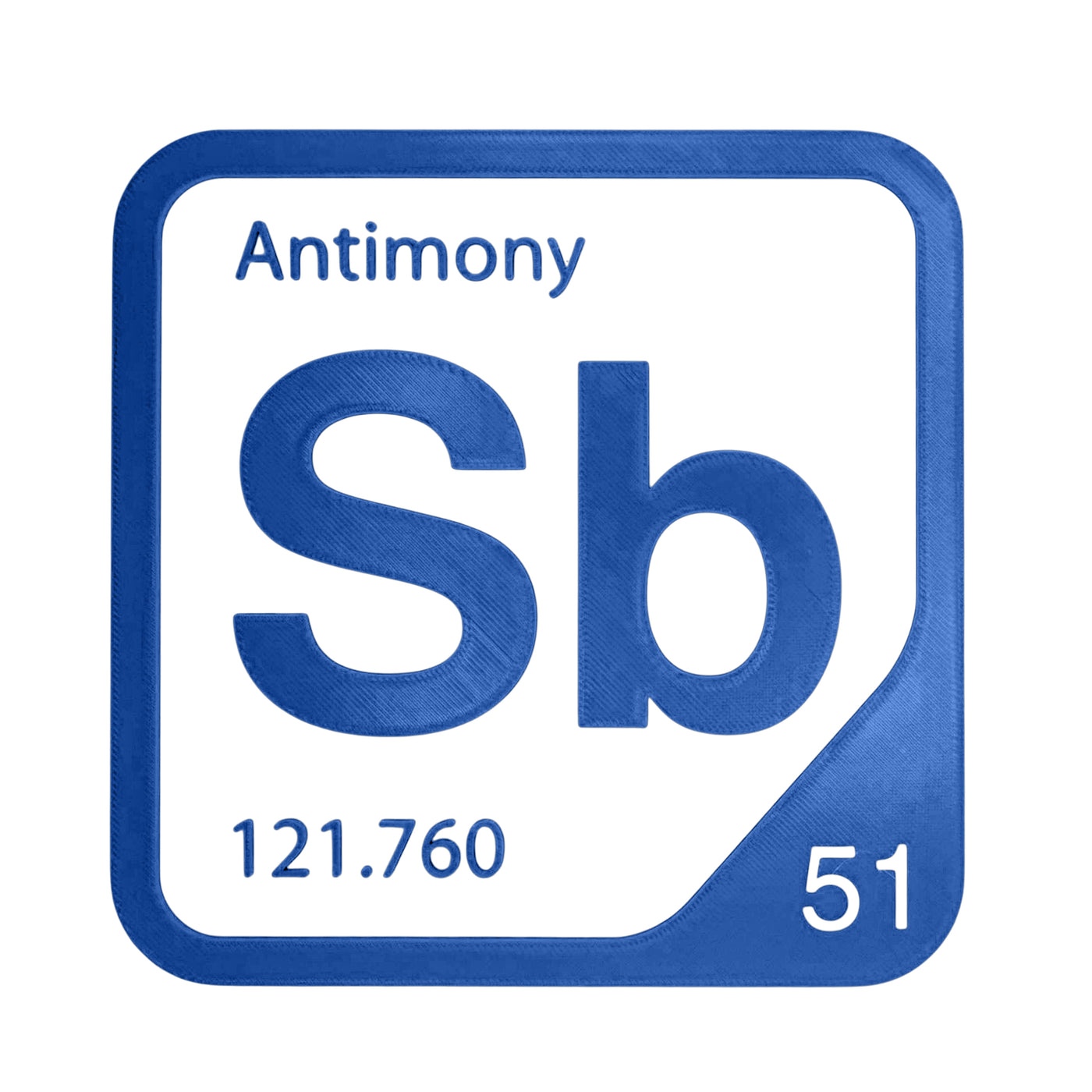 Antimony periodic table Elemental Tile in Blue